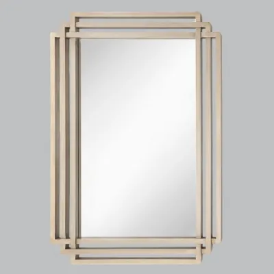 Champagne Silver Leaf Geometric Wall Mirror