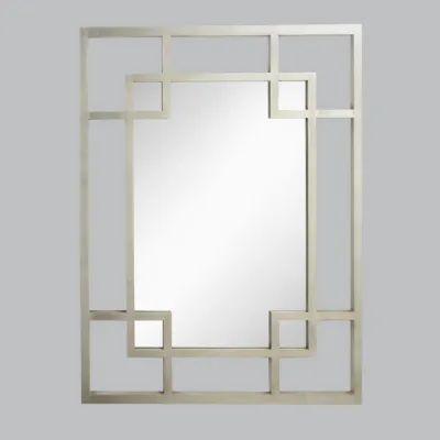 Silver Leaf Geometric Large Wall Mirror
