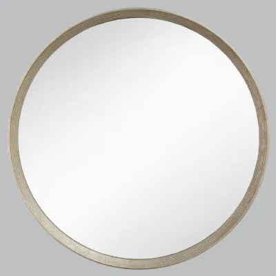 Silver Antique Framed Round Wall Mirror 107cm Diameter