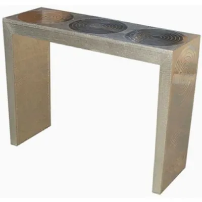 Circle Metal Overlay Console Table 105cm