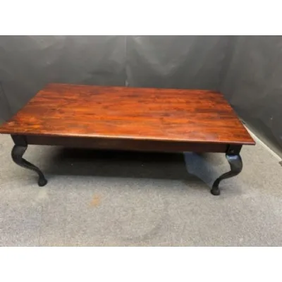 Acacia Coffee Table With Cast Iron Legs 120cm