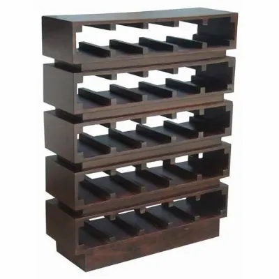 Dark Acacia Wood Magnum 25 Bottle Wine Rack 118.5cm