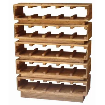 Rustic Light Acacia Wood 25 Bottle Champagne Wine Rack 118.5cm