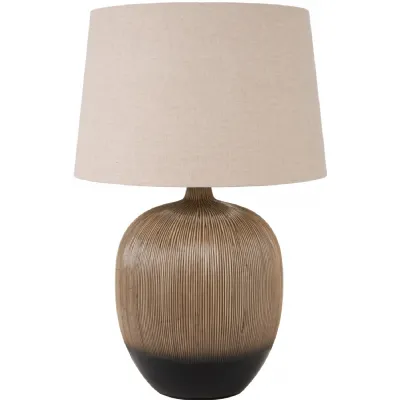 Greta Black Textured Ceramic Table Lamp