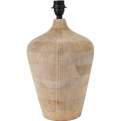 Taika White Wash Textured Wood Table Lamp