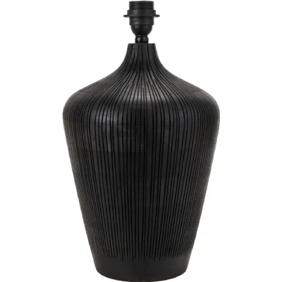 Taika Antique Black Textured Wood Table Lamp