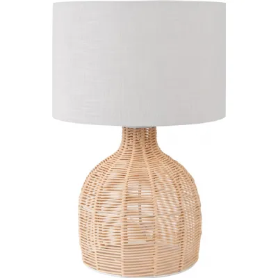 Caswell Natural Rattan Cloche Table Lamp