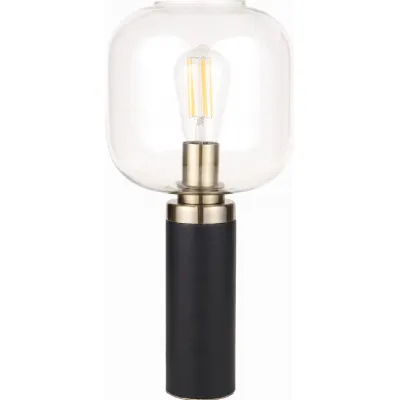 Florence Black Metal And Glass Table Lamp