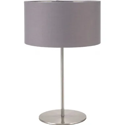 Elin Brushed Silver And Steel Grey Table Lamp