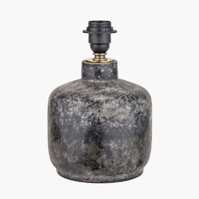 Vulcan Textured Volcanic Effect Grey Small Stoneware Table Lamp Base