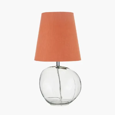 Hallie Clear Glass and Terracotta Shade Table Lamp