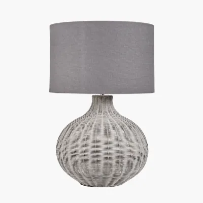 Allona Grey Wash Rattan Table Lamp