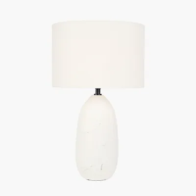 Erika White Vintage Textured Ceramic Table Lamp