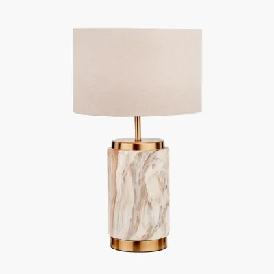 Carrara Natural Stone Effect Ceramic Table Lamp