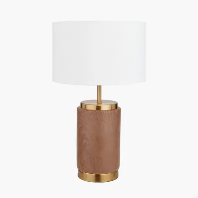 Carrara Wood Effect Ceramic Table Lamp