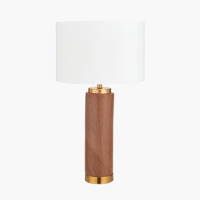 Carrara Wood Effect Ceramic Tall Table Lamp