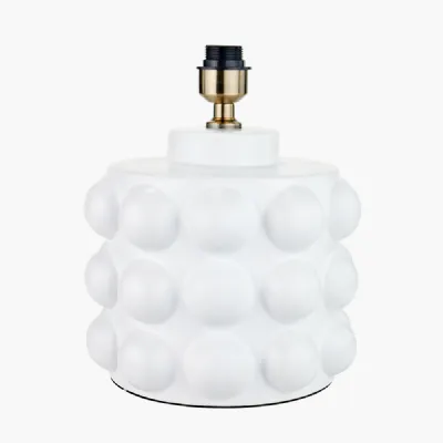 Serenity White Bobbled Ceramic Large Table Lamp Base