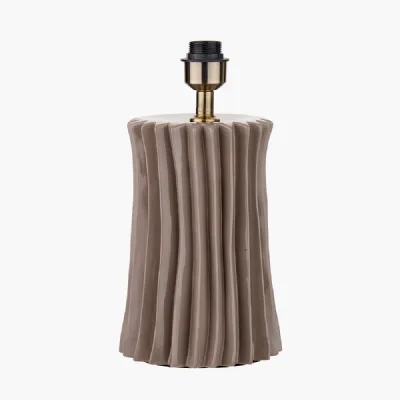 Devony Taupe Pleated Ceramic Table Lamp Base