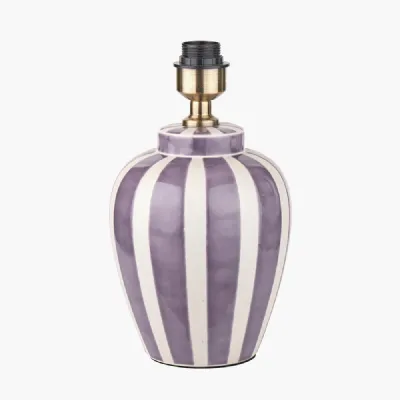 Priscilla Lilac Stripped Ceramic Table Lamp Base