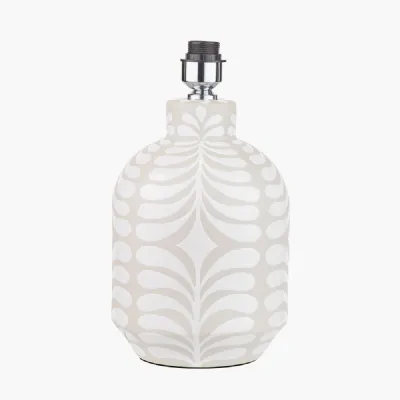 Tania Grey and White Pattern Ceramic Table Lamp Base