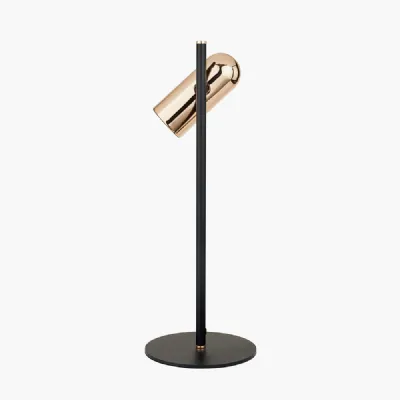 Xena Black and Rose Gold Metal LED Table Lamp