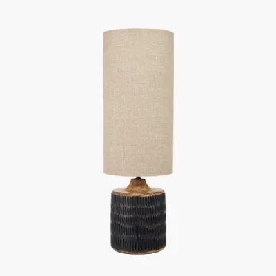Alaric Antique Black Wash Mango Wood Table Lamp