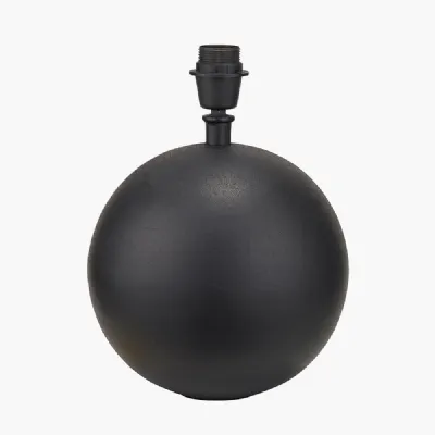 Benio Matt Black Metal Spherical Table Lamp Base