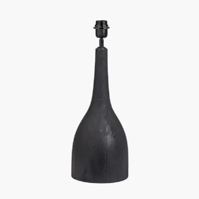 Corella Black Mango Wood Curved Table Lamp Base