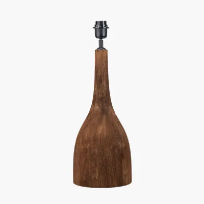 Corella Chocolate Brown Mango Wood Curved Table Lamp Base