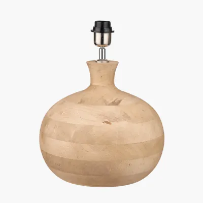 Kiah Natural Mango Wood Round Table Lamp Base