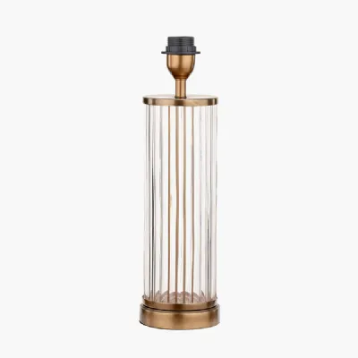 Ciara Clear Glass and Antique Brass Metal Table Lamp Base