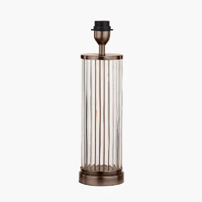 Ciara Clear Glass and Antique Bronze Metal Table Lamp Base