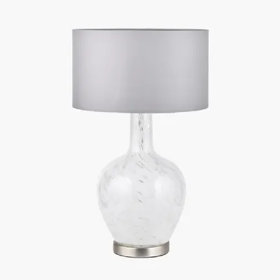 Aurora Speckled White Glass Table Lamp