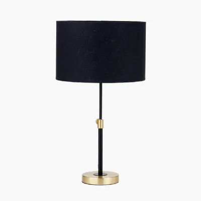 Bryce Black and Gold Metal Rise and Fall Table Lamp