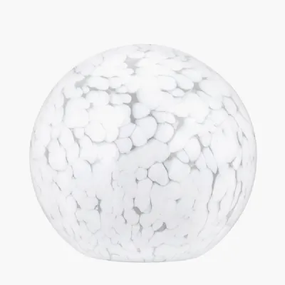 Aurora Speckled White Glass Spherical Table Lamp