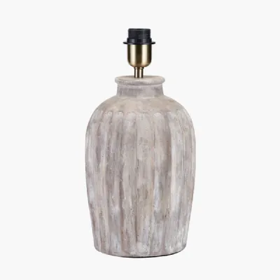 Ambrosia Natural Grooved Stoneware Table Lamp Base