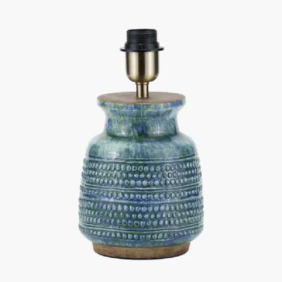 Theano Dot Design Blue Glaze Table Lamp Base