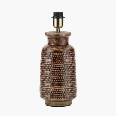 Theano Dot Design Brown Glaze Tall Table Lamp Base