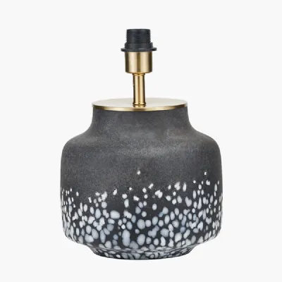 Etna Black and White Glass Table Lamp Base
