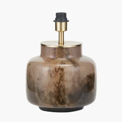 Cerdanya Brown and Beige Glass Table Lamp Base