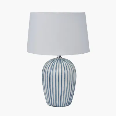 Cannes Blue and White Stripe Ceramic Table Lamp
