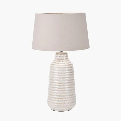 Nya Warm White Scratch Effect Ceramic Table Lamp