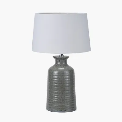 Helka Smokey Green Reactive Glaze Table Lamp