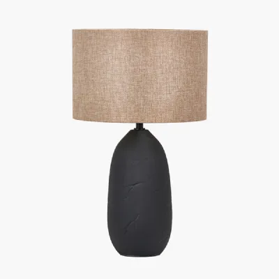 Erika Black Vintage Textured Ceramic Table Lamp