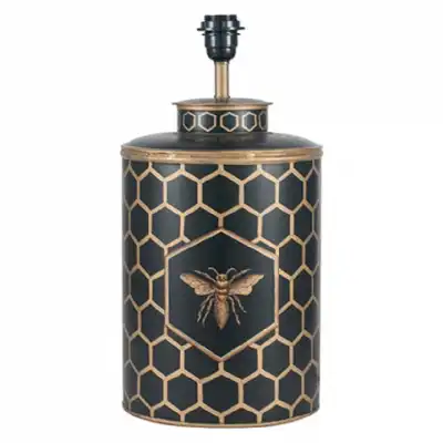 Matt Black Lacquered Metal Honey Bee Table Lamp Base