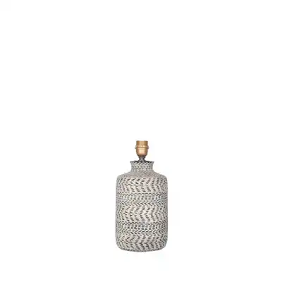 Textured Black Stoneware Table Lamp
