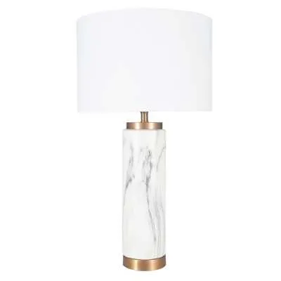 Marble Effect Ceramic Tall Table Lamp