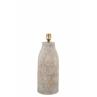 Matt Grey Feather Stoneware Table Lamp