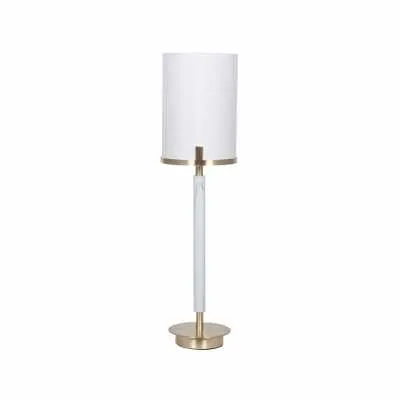 Champagne Gold Metal and Marble Effect Table Lamp