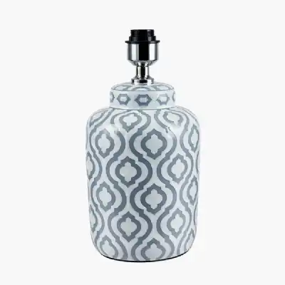 Grey and White Pattern Ceramic Table Lamp